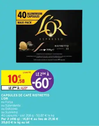 CAPSULES DE CAFĂ RISTRETTO L'OR