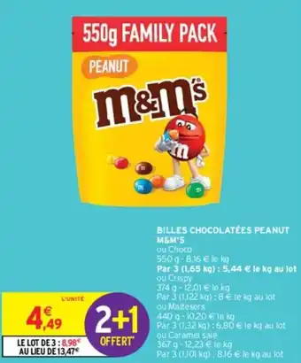 Intermarché BILLES CHOCOLATÉES PEANUT M&M'S offre
