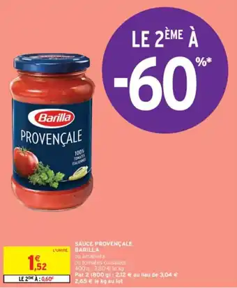Intermarché SAUCE PROVENÇALE L'UNITÉ BARILLA offre