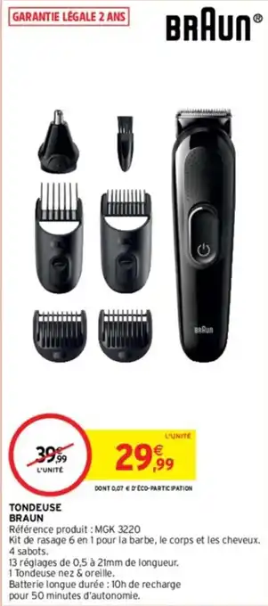Intermarché TONDEUSE BRAUN offre