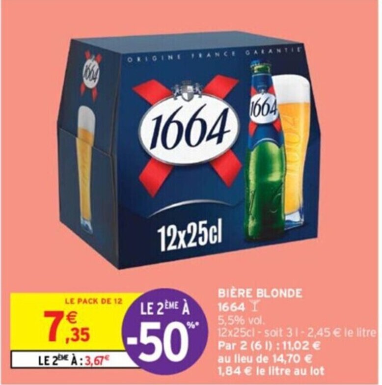 Intermarché BIÈRE BLONDE 1664 T offre