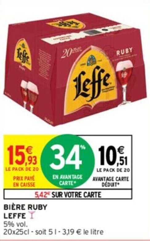 Intermarché BIÈRE RUBY LEFFE offre