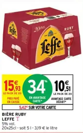 Intermarché BIÈRE RUBY LEFFE offre