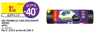 Intermarché SAC POUBELLE LIEN COULISSANT 10X50L offre