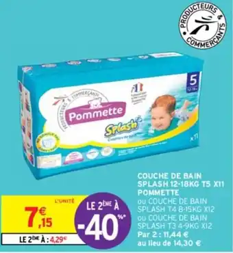 Intermarché COUCHE DE BAIN SPLASH 12-18KG T5 X11 POMMETTE offre