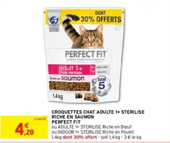 Intermarché CROQUETTES CHAT ADULTE 1+ STERILISE RICHE EN SAUMON offre