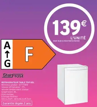 Intermarché REFRIGERATEUR TABLE TOP 85L offre