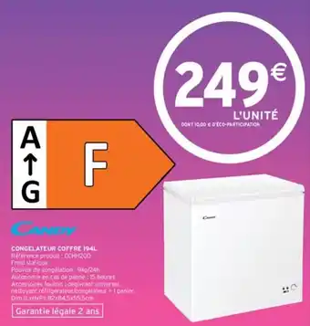 Intermarché CONGELATEUR COFFRE 194L offre