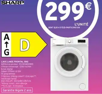 LAVE LINGE FRONTAL 8KG