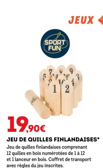 Sport 2000 Sport fun jeu de quilles finlandaises offre