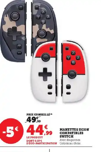 Super U MANETTES IICON COMPATIBLES SWITCH offre