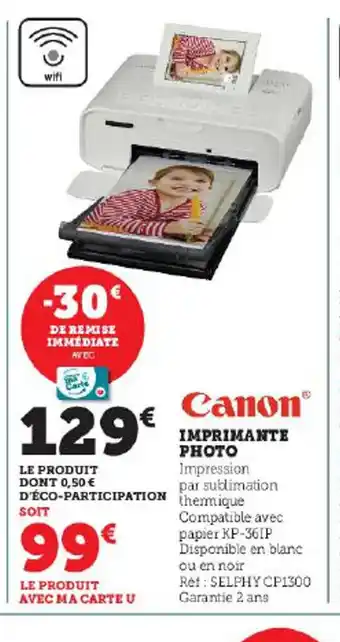 Super U IMPRIMANTE PHOTO Impression offre