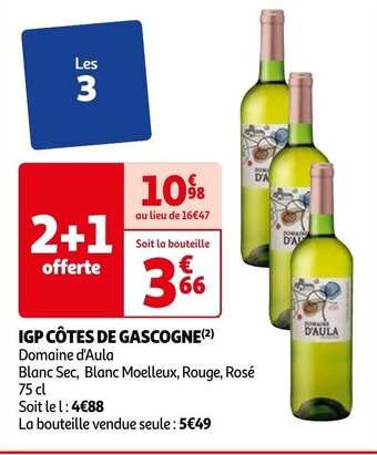 Auchan IGP CÔTES DE GASCOGNE(²) offre