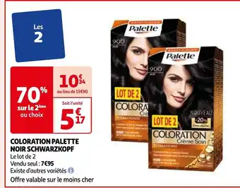 Auchan COLORATION PALETTE NOIR SCHWARZKOPF offre