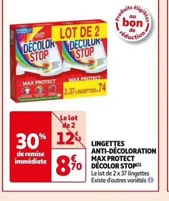 Auchan LINGETTES ANTI-DÉCOLORATION MAX PROTECT offre