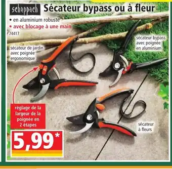 Norma Scheppach Sécateur bypass ou à fleur offre