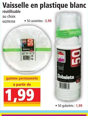 Norma Vaisselle en plastique blanc offre