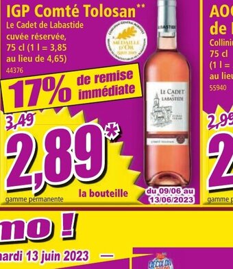 Norma IGP Comté Tolosan** offre