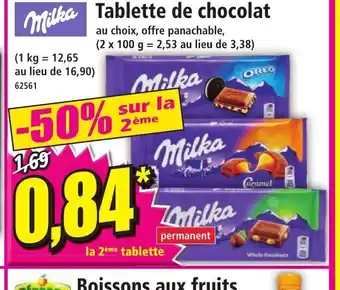 Norma Milka Tablette de chocolat offre