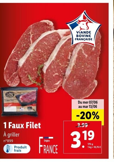 Lidl 1 Faux Filet offre