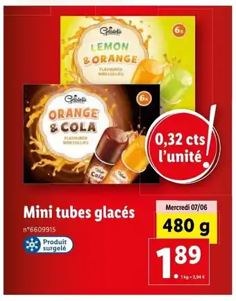 Lidl Mini tubes glacés offre