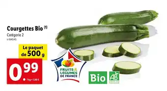 Lidl Courgettes Bio (¹) offre