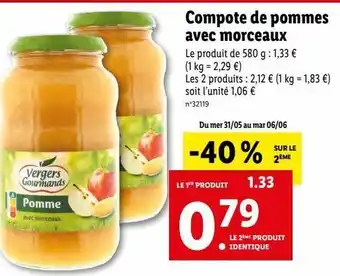 Lidl Compote de pommes offre