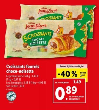 Lidl Croissants fourrés offre