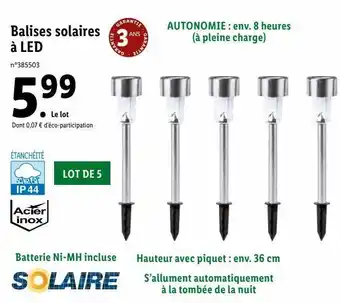 Lidl Balise solaire offre