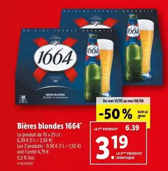 Lidl Bière blonde offre
