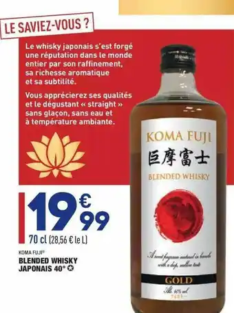 ALDI Blended Whisky Japonais 40° Koma Fuji offre