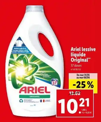 Lidl Lessive liquide ariel offre