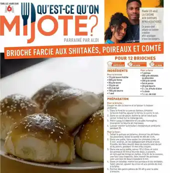 ALDI Brioche Farcie Aux Shiitakés, Poireaux Et Comté offre