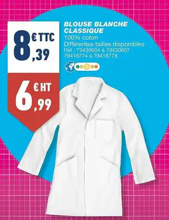 Bureau Vallée Blouse Blanche Classique offre