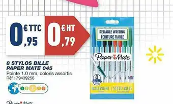 8 Stylos Bille Paper Mate 045
