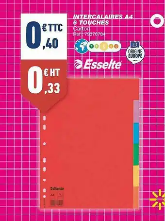 Bureau Vallée Intercalaires A4 6 Touches offre