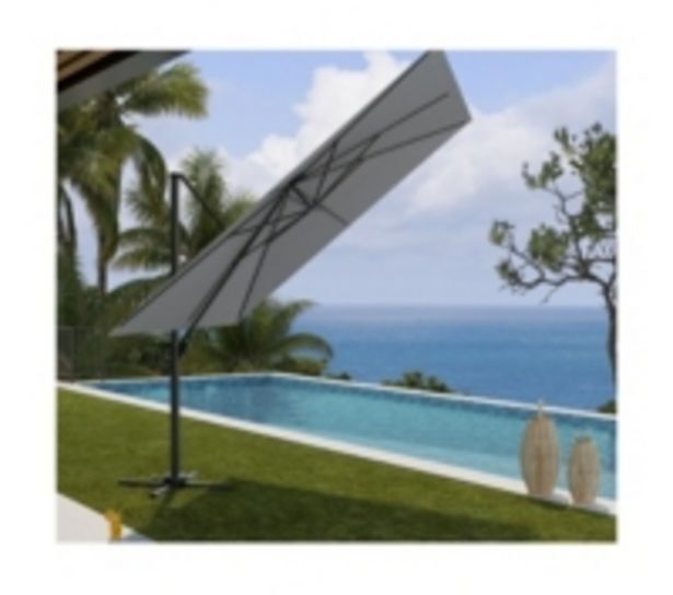 Promo Sunking - parasol déporté 3x3m - gris perle chez E.Leclerc Brico