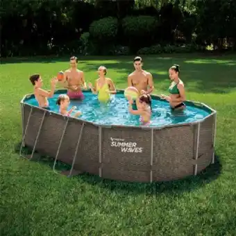 Provence Outillage Piscine tubulaire aspect tressé 4,88x3,05x1,07m summer waves offre