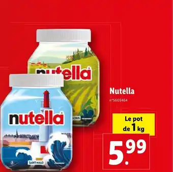 Lidl Nutella Le pot de 1 kg offre