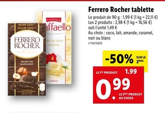 Lidl Ferrero Rocher tablette offre