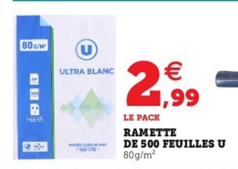 Hyper U Ramette de 500 feuilles u offre
