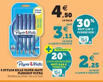 5 Stylos bille paper mate flexgrip ultra