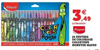 Hyper U 24 Feutres de coloriage color'peps monster maped offre
