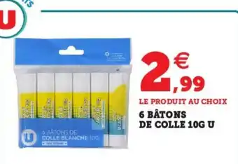 Hyper U 6 Bâtons de colle 10g u offre