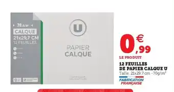 12 Feuilles de papier calque u