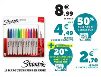 Hyper U 12 Marqueurs fins sharpie offre