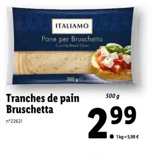 Tranches de pain Bruschetta