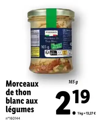 Lidl Morceaux de thon blanc aux légumes offre