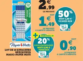 Lot de 10 effaceurs réécriveur magic+paper mate