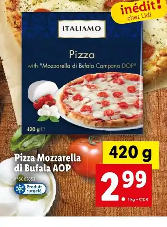 Lidl Pizza Mozzarella di Bufala AOP offre